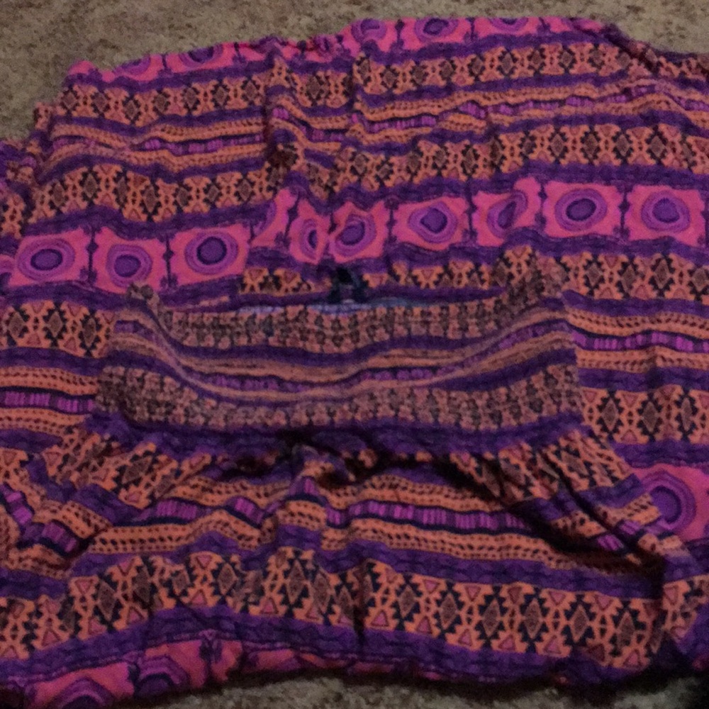 Purple pink and orange George strapless sundress